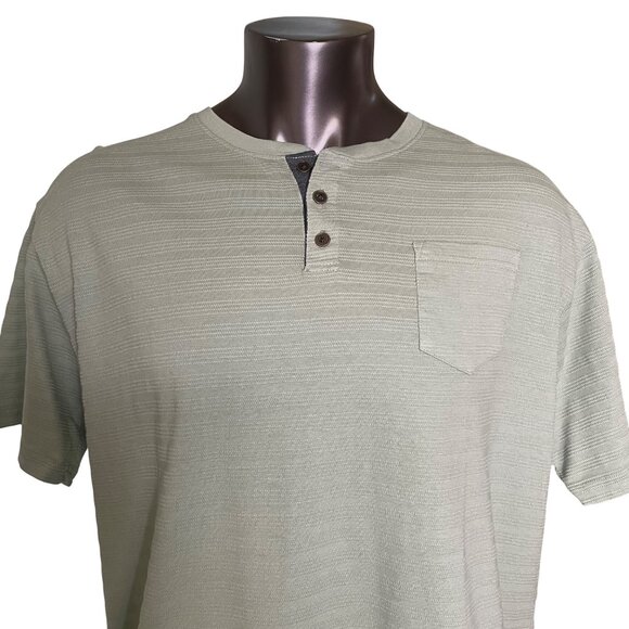 PX Mens Henly Striped Green Shirt Size 3XL Top u - Picture 3 of 10